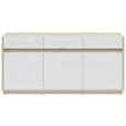 SIDEBOARD Weiß, Eichefarben  173,5/80,8/42 cm  - Eichefarben/Schwarz, KONVENTIONELL, Holzwerkstoff/Kunststoff (173,5/80,8/42cm) - Hom`in