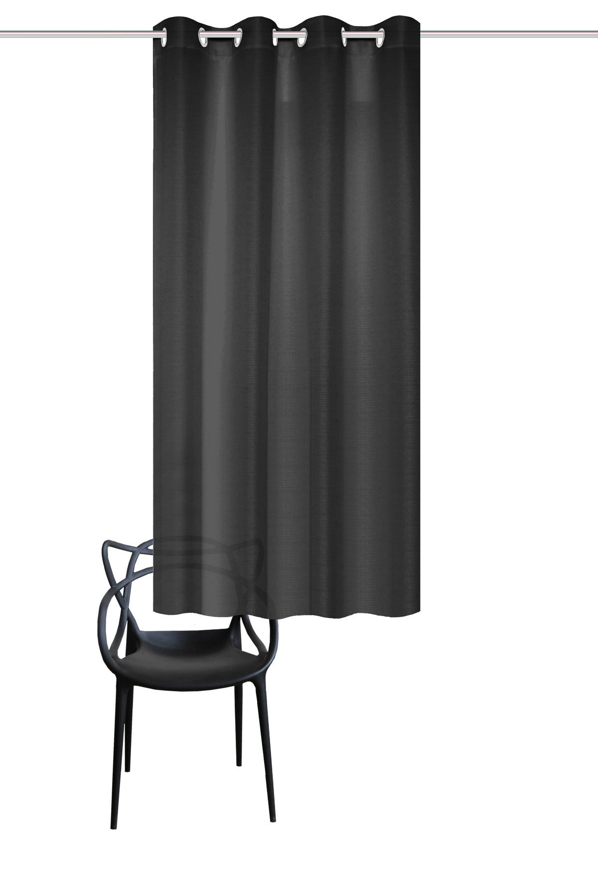 ÖSENSCHAL blickdicht 135/175 cm   - Schwarz, Basics, Textil (135/175cm)