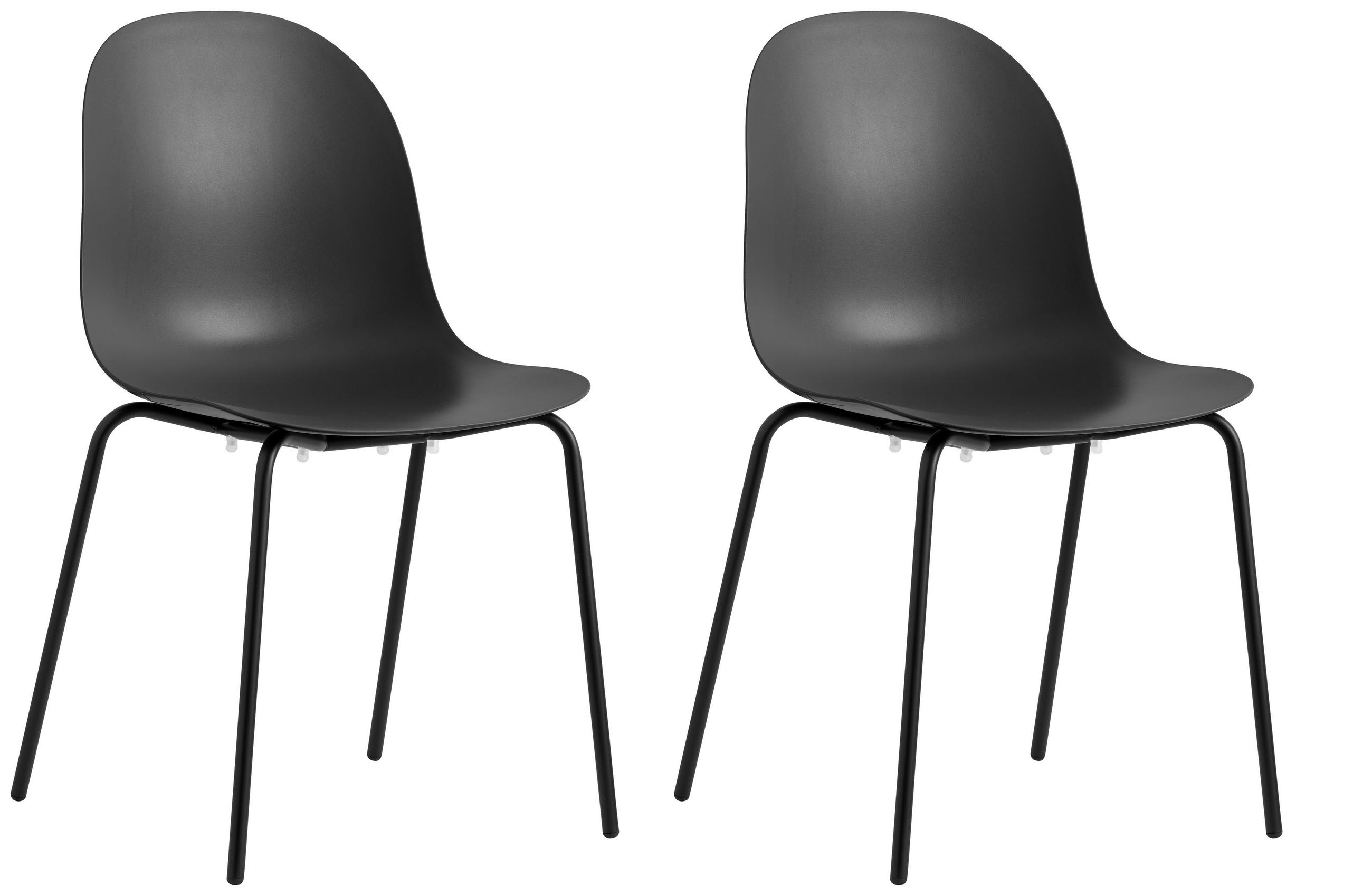 GARTENSTUHL-SET Edelstahl Schwarz  - Schwarz, Basics, Kunststoff/Metall (53,5/83/52,5cm) - Connubia 