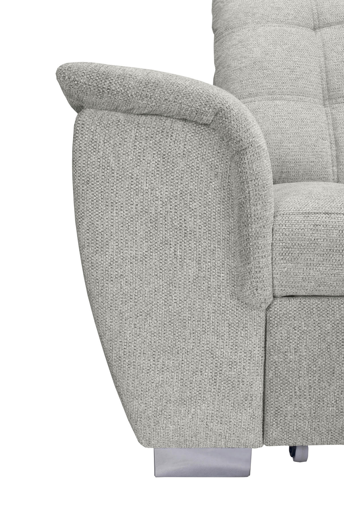 ECKSOFA Beige Chenille  - Chromfarben/Beige, KONVENTIONELL, Kunststoff/Textil (260/205cm) - Carryhome