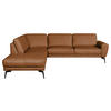 ECKSOFA Echtleder Cognac  - Cognac/Schwarz, Design, Leder/Metall (250/273cm) - Livetastic