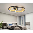 LED-DECKENLEUCHTE 55/35/8,5 cm   - Goldfarben/Schwarz, Design, Kunststoff/Metall (55/35/8,5cm) - Novel