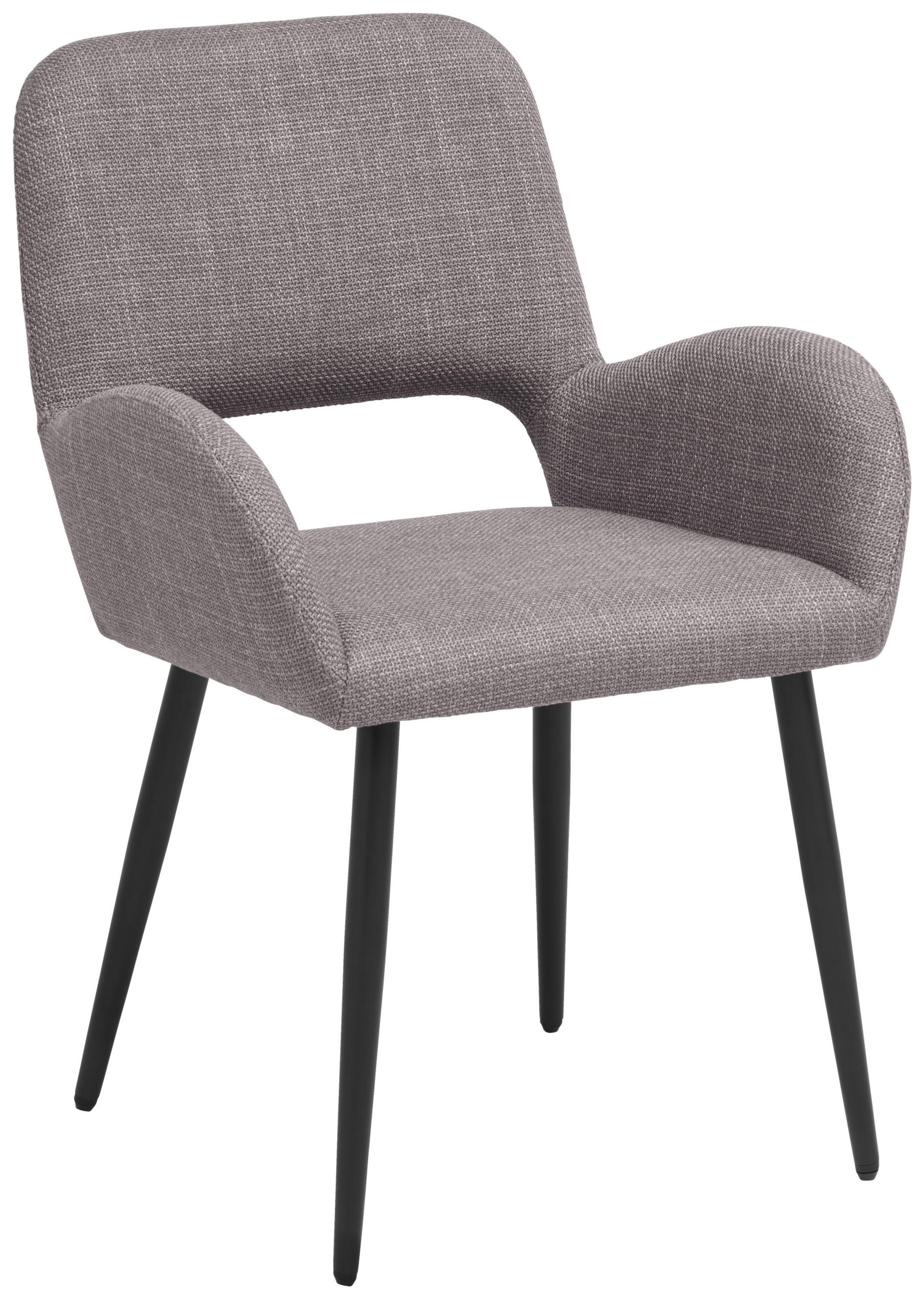 ŽIDLE S PODRUČKAMI, železo, tkaná látka, černá, šedá, hnědá - šedá/černá, Lifestyle, kov/dřevo (53/82/63cm) - MID.YOU