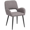 ŽIDLE S PODRUČKAMI, železo, tkaná látka, černá, šedá, hnědá - šedá/černá, Lifestyle, kov/dřevo (53/82/63cm) - MID.YOU