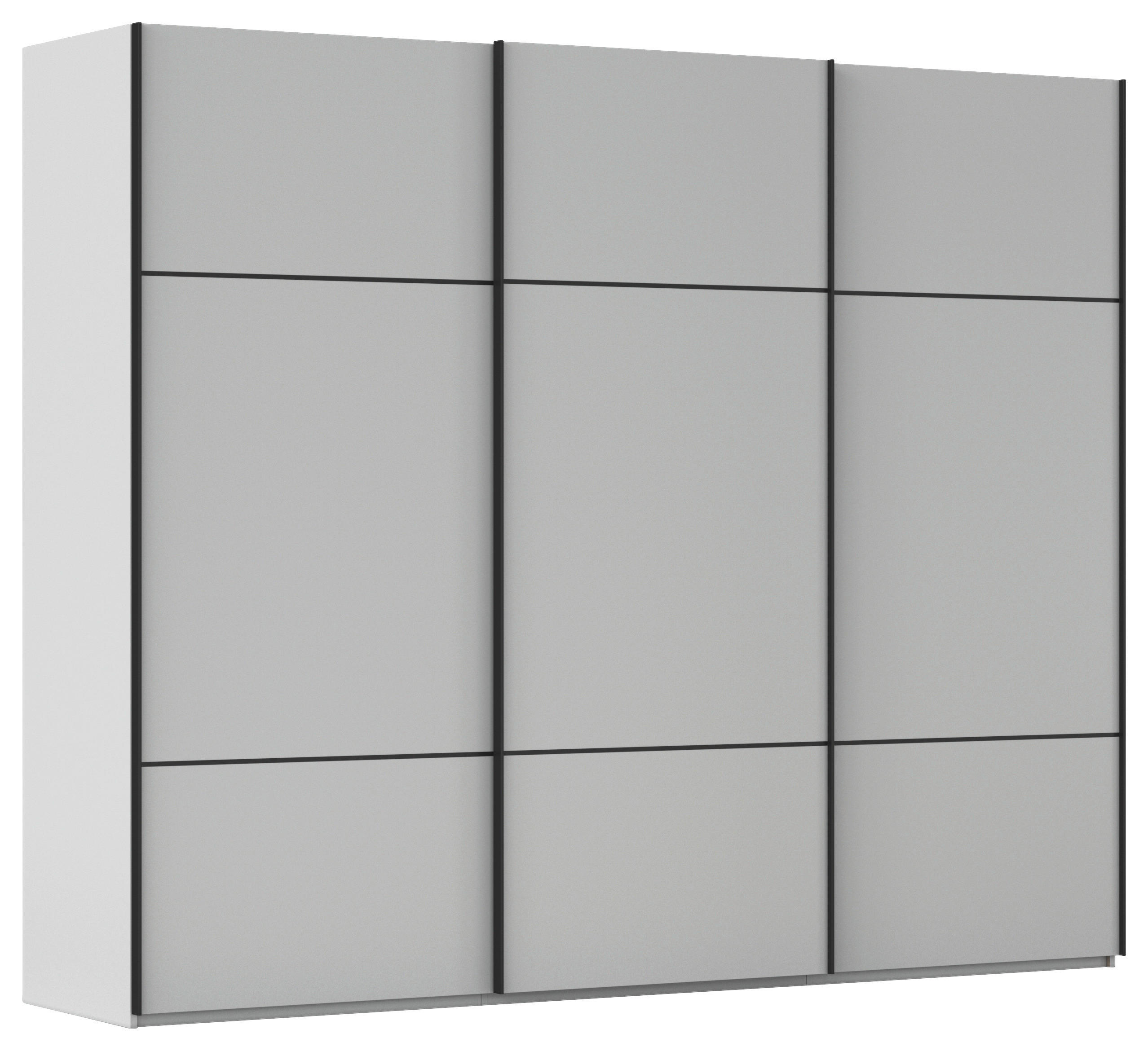 SCHWEBETÜRENSCHRANK in Grau  - Schwarz/Grau, Konventionell, Holzwerkstoff/Metall (242/223/68cm) - Novel