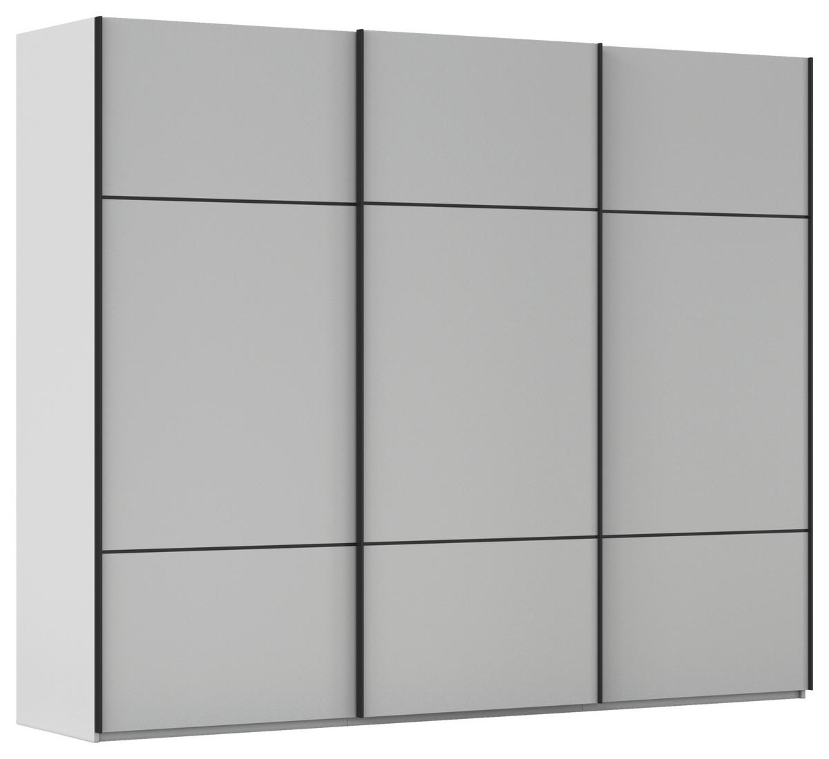 SCHWEBETÜRENSCHRANK in Grau  - Schwarz/Grau, Konventionell, Holzwerkstoff/Metall (301/223/68cm) - Novel