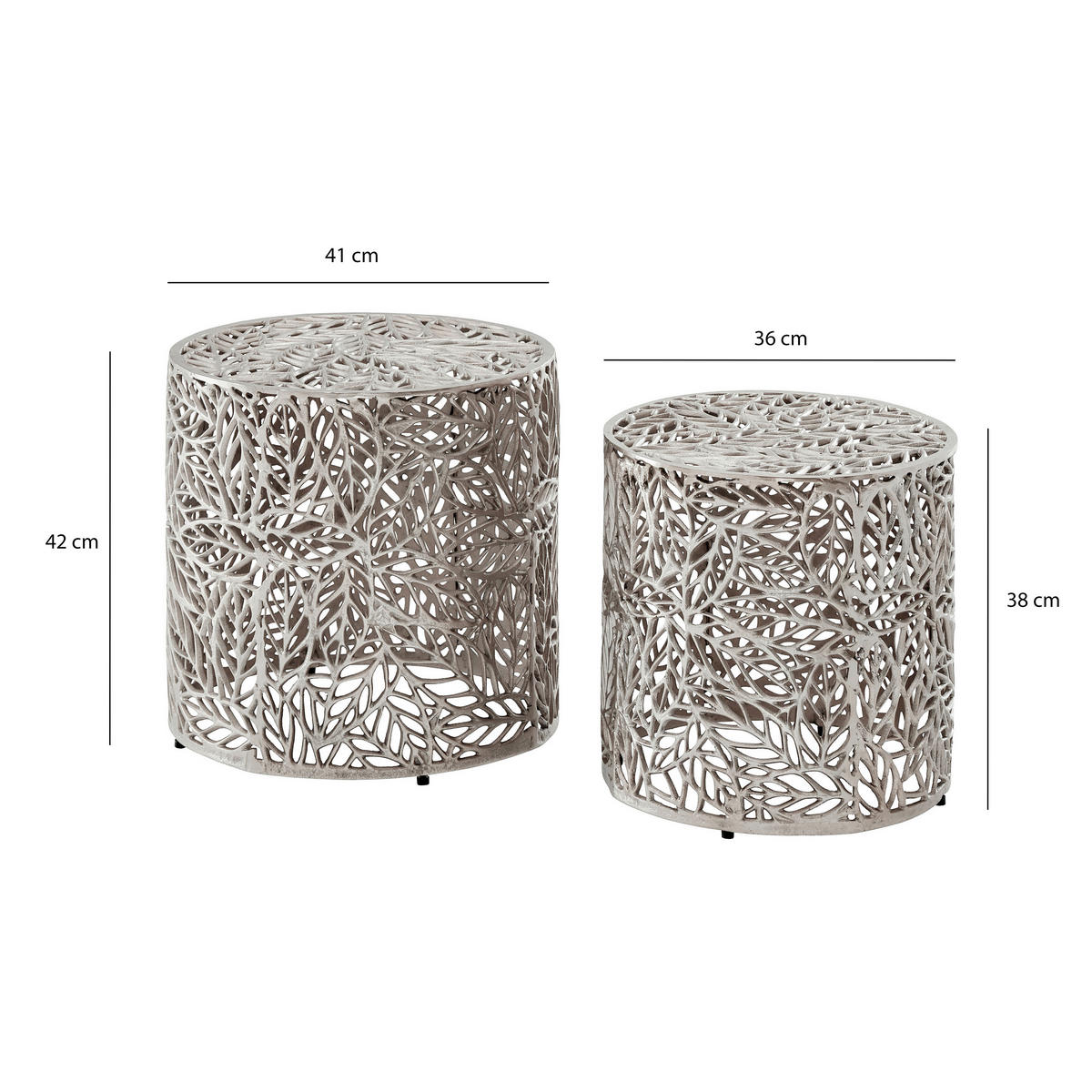 SATSBORD i metall 41/41/42 cm  - silver, Design, metall (41/41/42cm) - Livetastic
