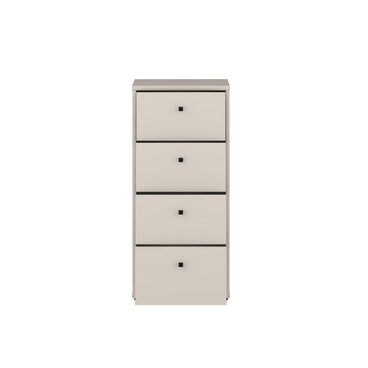 KOMMODE , 38,6/85,5/34,8 cm, 4 Schublade(n)  - Sandfarben/Schwarz, Design, Holzwerkstoff/Kunststoff (38,6/85,5/34,8cm)