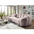 BIGSOFA in Chenille Rosa  - Schwarz/Rosa, KONVENTIONELL, Kunststoff/Textil (248/78/112cm) - Carryhome