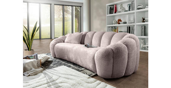 BIGSOFA in Chenille Rosa  - Schwarz/Rosa, KONVENTIONELL, Kunststoff/Textil (248/78/112cm) - Carryhome