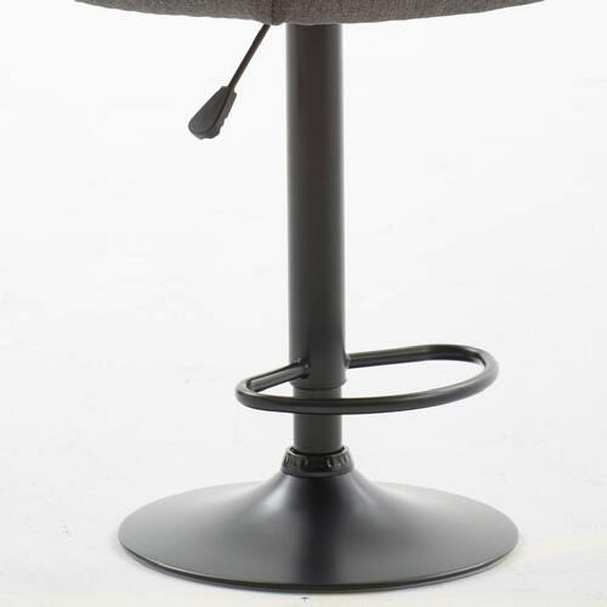 BARHOCKER Webstoff Grau, Schwarz Eisen Sitzfläche 360° drehbar  - Schwarz/Grau, MODERN, Textil/Metall (44,5/92-113/48cm) - Livetastic