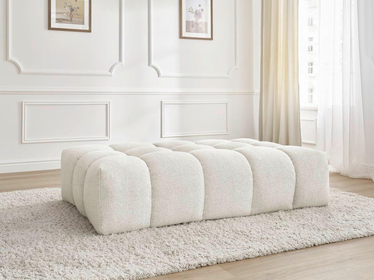 HOCKER EVEREST Flachgewebe Weiß  - Schwarz/Weiß, MODERN, Kunststoff/Textil (166/100/40cm)