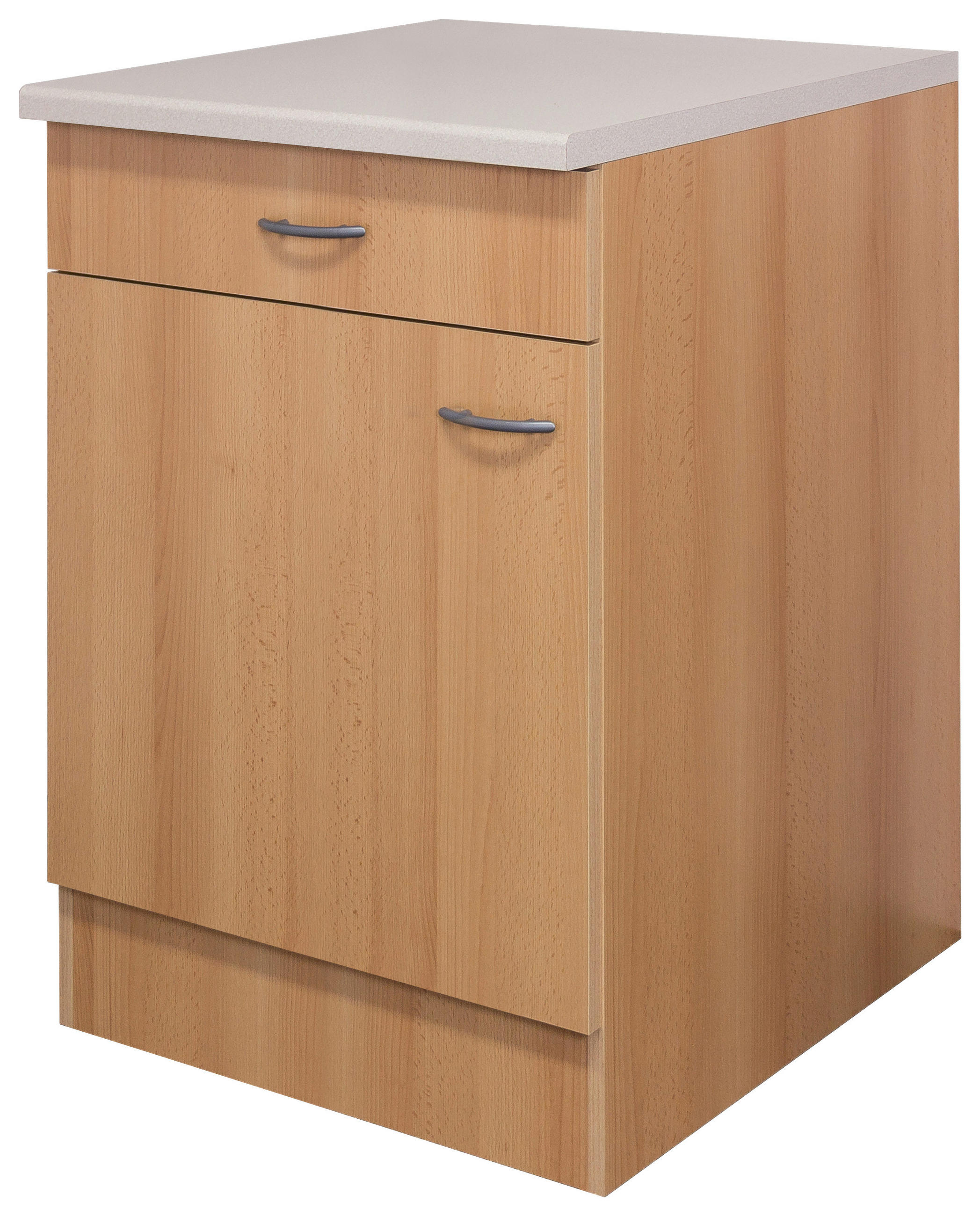 KÜCHENUNTERSCHRANK 60/85/57 cm  in Buchefarben  - Edelstahlfarben/Beige, MODERN, Holzwerkstoff/Kunststoff (60/85/57cm) - FlexWell