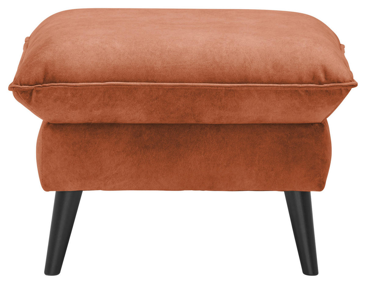 HOCKER Velours Rostfarben  - Rostfarben/Schwarz, Design, Holz/Textil (63/44/63cm) - Carryhome