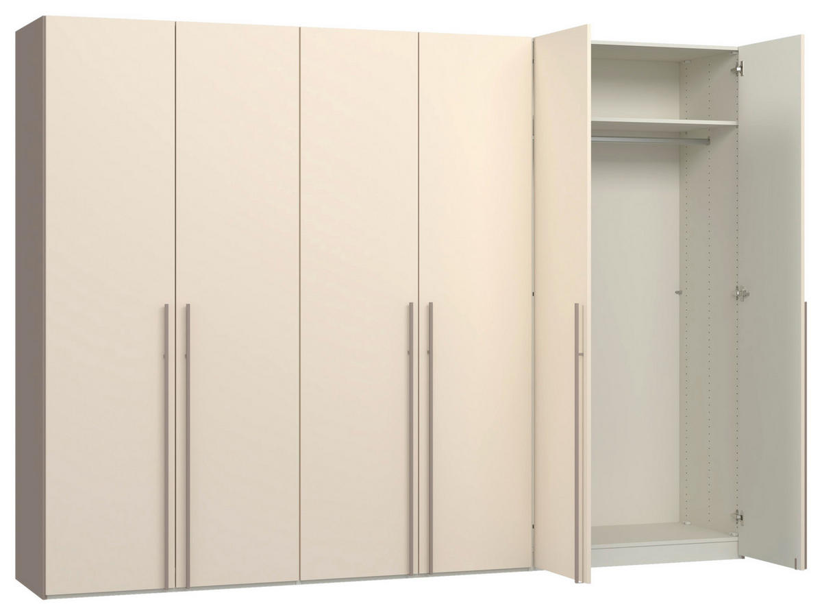 DREHTÜRENSCHRANK 303/220/59 cm,  in Kaschmir, Hellbraun, 6-türig  - Hellbraun/Kaschmir, Design, Holzwerkstoff/Metall (303/220/59cm) - Jutzler