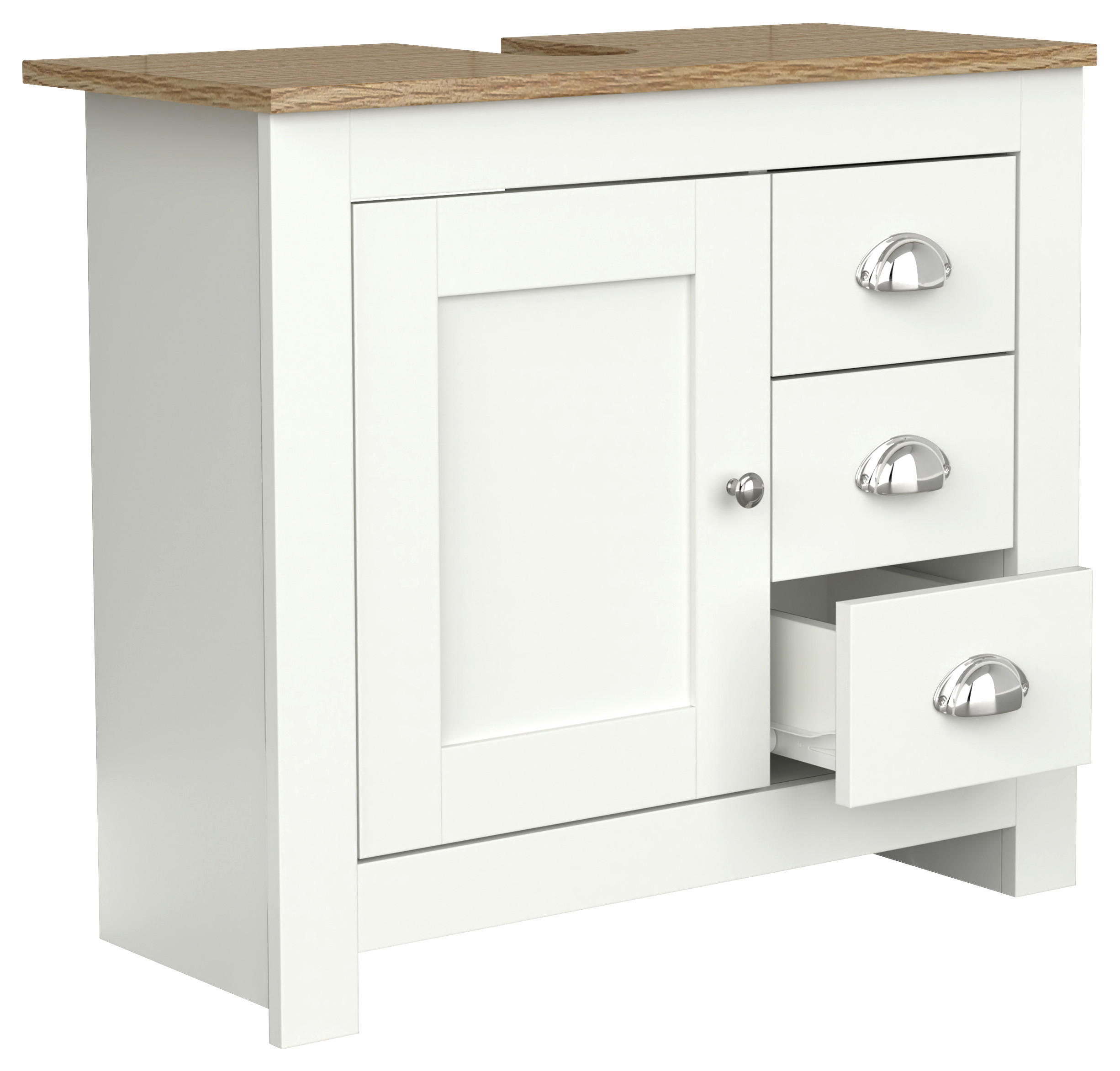 WASCHBECKENUNTERSCHRANK 65/58/30 cm  - Honigeiche/Eichefarben, MODERN, Holzwerkstoff/Metall (65/58/30cm) - MID.YOU