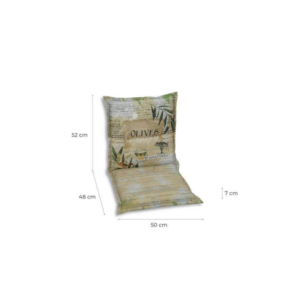 Thumbnail - Xxxl Sesselauflagenset, Grün, Dunkelgrün, Hellgrün, Textil, 4-teilig, Floral, Füllung: Schaumstoff, Vlies, 50x7x100 cm, ...