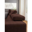 ECKSOFA in Chenille Rotbraun  - Chromfarben/Rotbraun, Design, Textil (207/301cm) - Xora