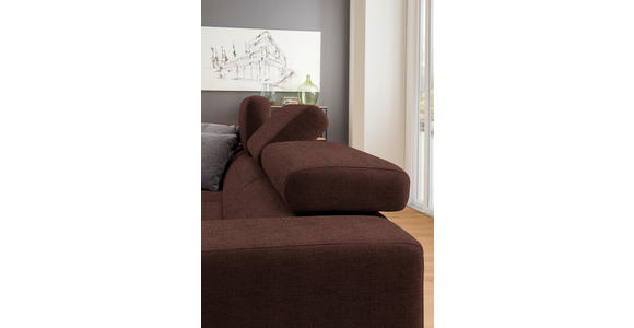 ECKSOFA in Chenille Rotbraun  - Chromfarben/Rotbraun, Design, Textil (207/301cm) - Xora