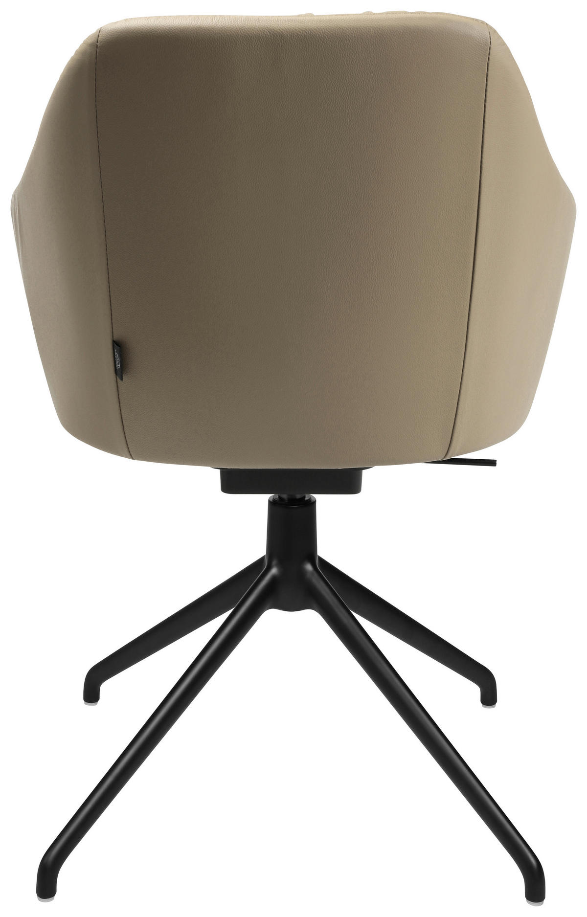 ARMLEHNSTUHL  in Aluminium Echtleder pigmentiert  - Beige/Schwarz, Design, Leder/Metall (58/81,5-84,5/60cm) - Johann Jakob