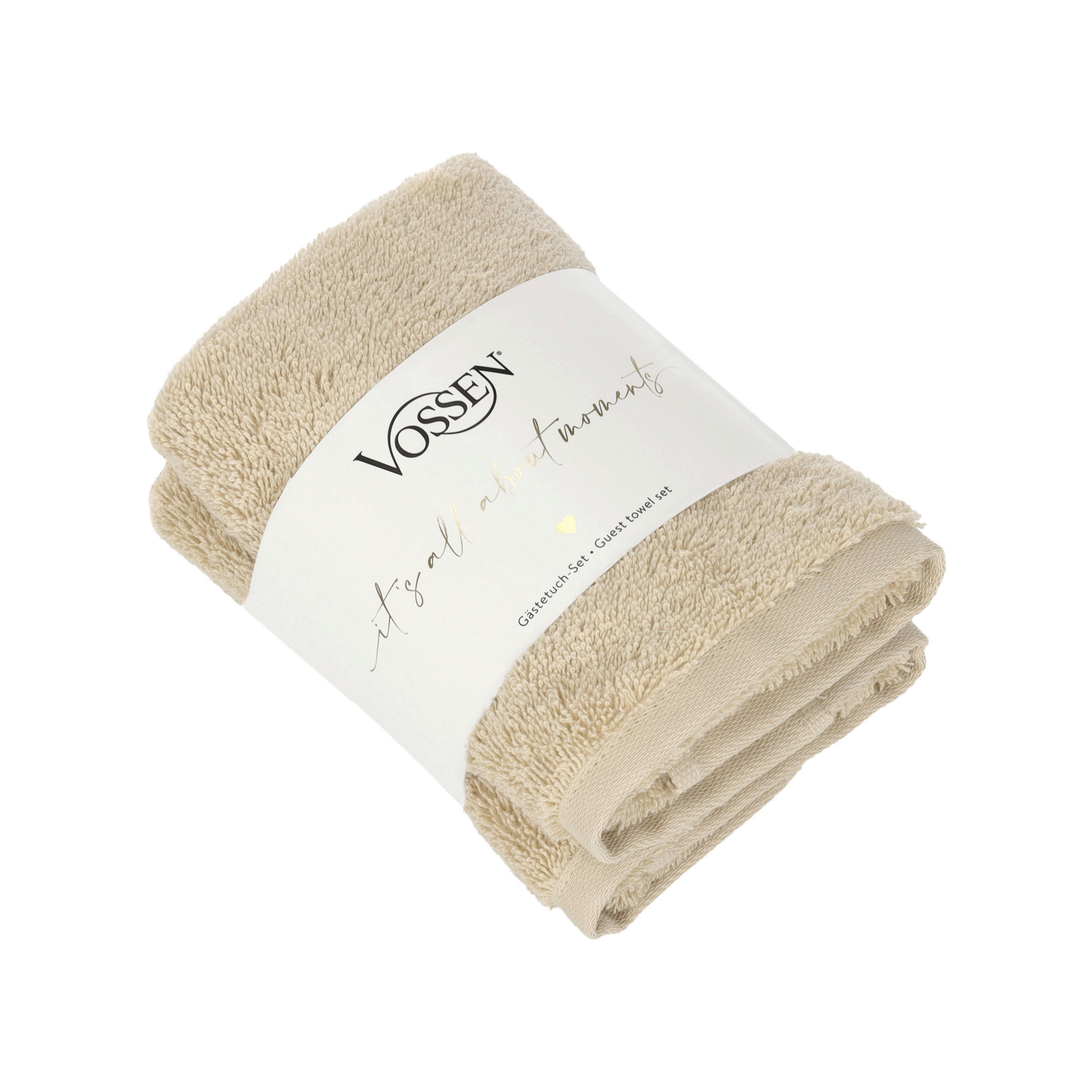 GÄSTETUCHSET Shiny Times Hellbraun 2-teilig 30/50 cm  - Hellbraun, Basics, Textil (30/50cm) - Vossen