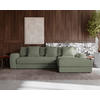 ECKSOFA in Cord Olivgrün  302/182 cm  - Schwarz/Olivgrün, MODERN, Kunststoff/Textil (302/182cm) - Carryhome