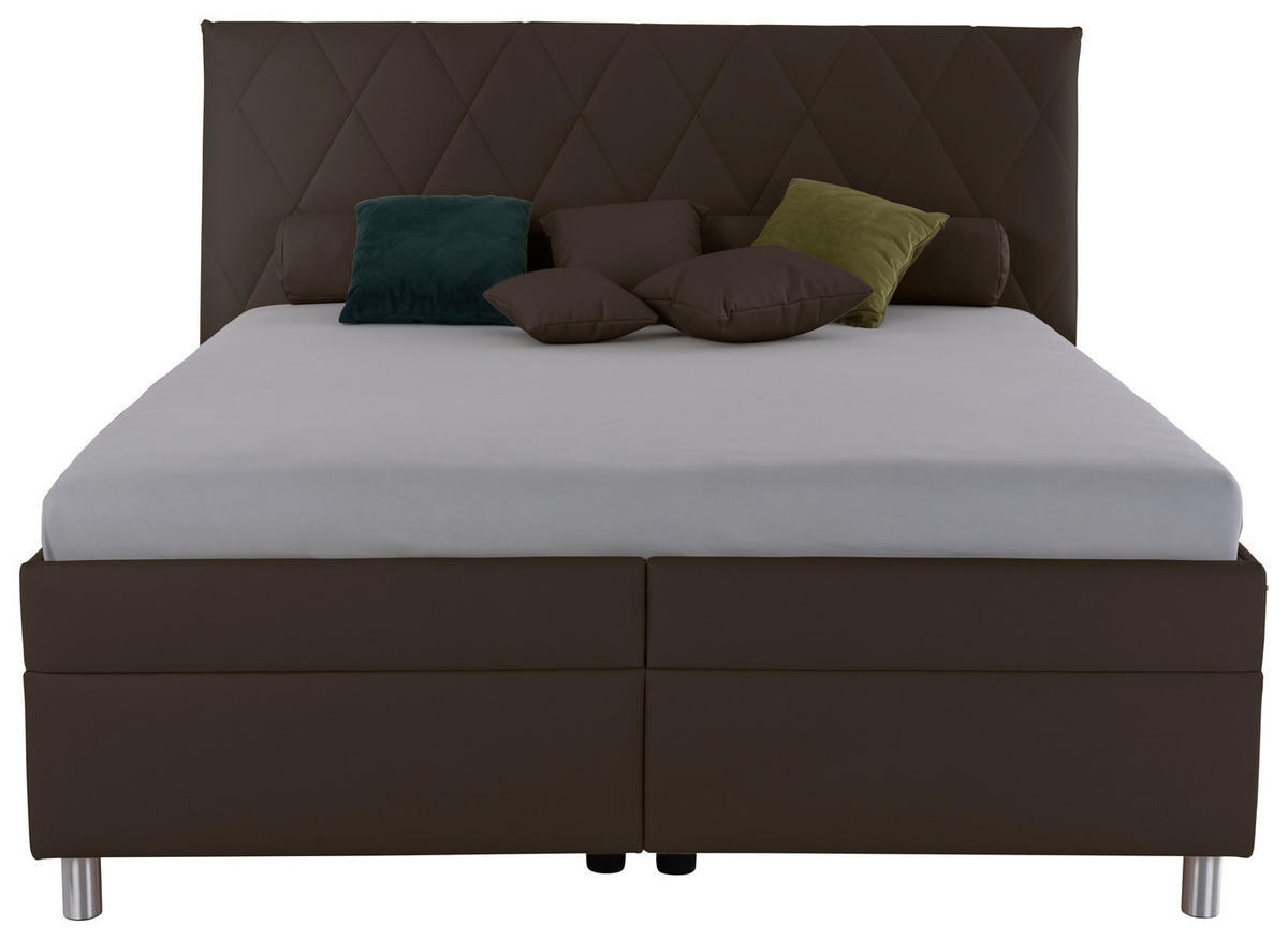 POLSTERBETT 160/200 cm, Matratze, gepolstertes Kopfteil, Lattenrost, Bettkasten,  - Birkefarben/Silberfarben, KONVENTIONELL, Holz/Textil (160/200cm) - Esposa