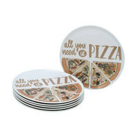 PIZZATELLERSET Porzellan 6-teilig  - Weiß, Trend, Keramik (33cm) - Creatable