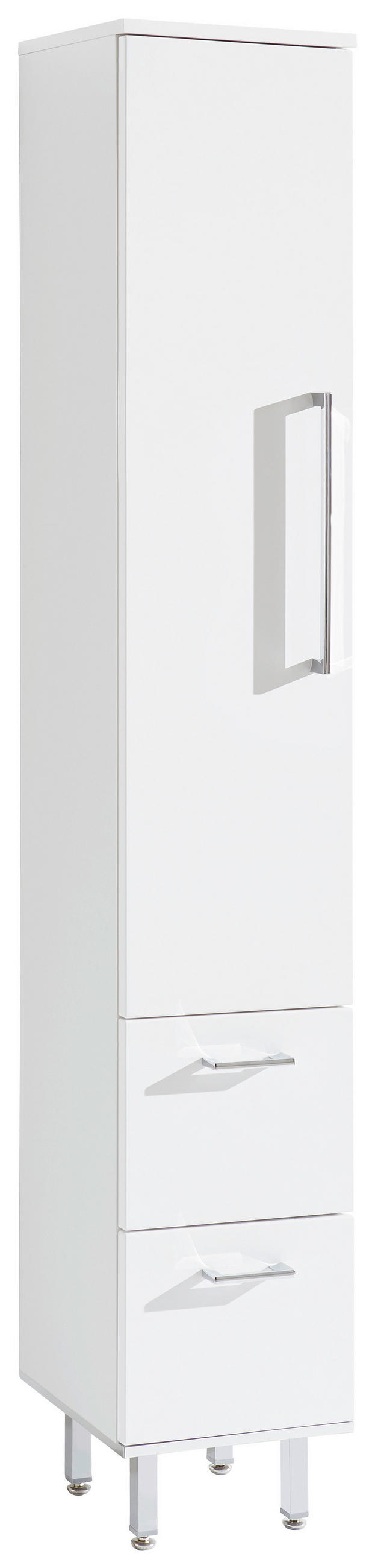 MAGASSZEKRÉNY 30/175/30 cm  - krómszínű/fehér, Konventionell, faalapú anyag/Üveg (30/175/30cm) - Novel