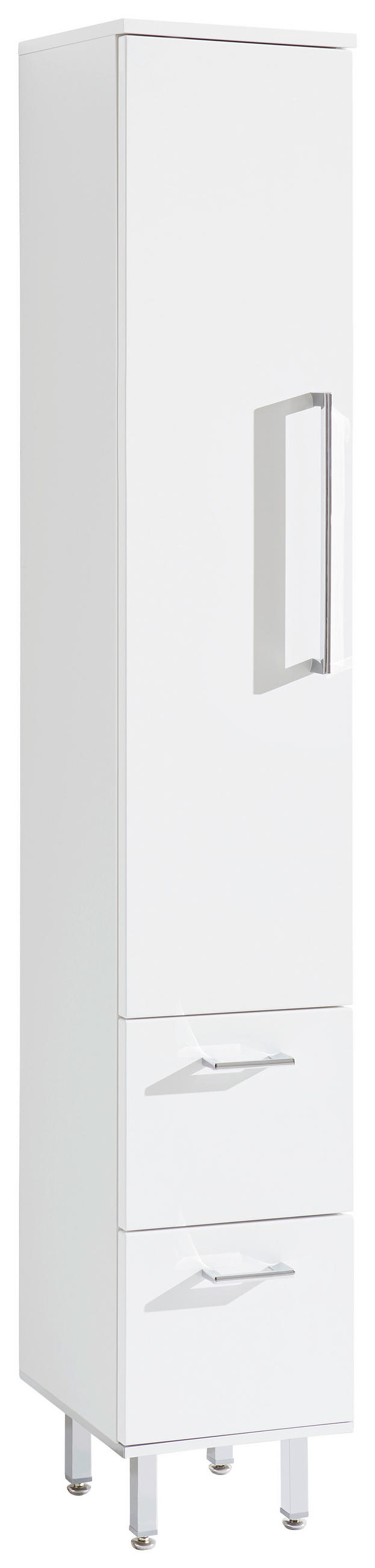 MAGASSZEKRÉNY 30/175/30 cm  - krómszínű/fehér, Konventionell, faalapú anyag/Üveg (30/175/30cm) - Novel