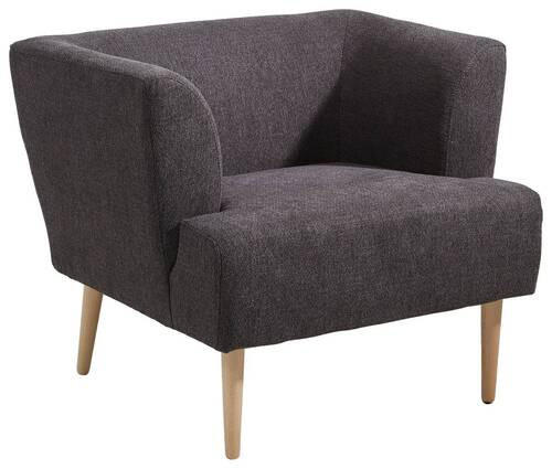 SESSEL in Flachgewebe Dunkelgrau  - Dunkelgrau/Buchefarben, Design, Holz/Textil (85/71/80cm) - MID.YOU