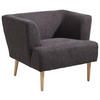 SESSEL in Flachgewebe Dunkelgrau  - Dunkelgrau/Buchefarben, Design, Holz/Textil (85/71/80cm) - MID.YOU