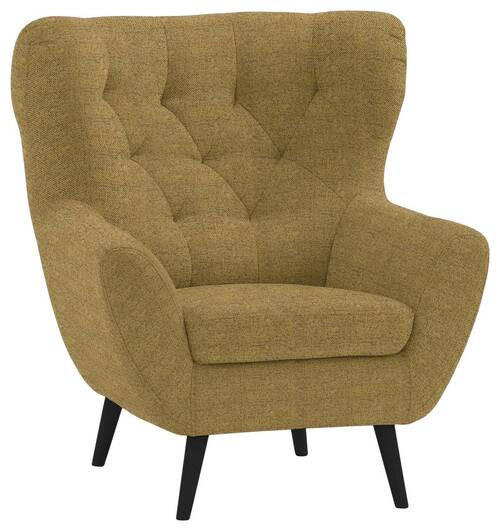 SESSEL in Flachgewebe Dunkelgelb  - Anthrazit/Dunkelgelb, Design, Holz/Textil (87/101/95cm) - Stylife