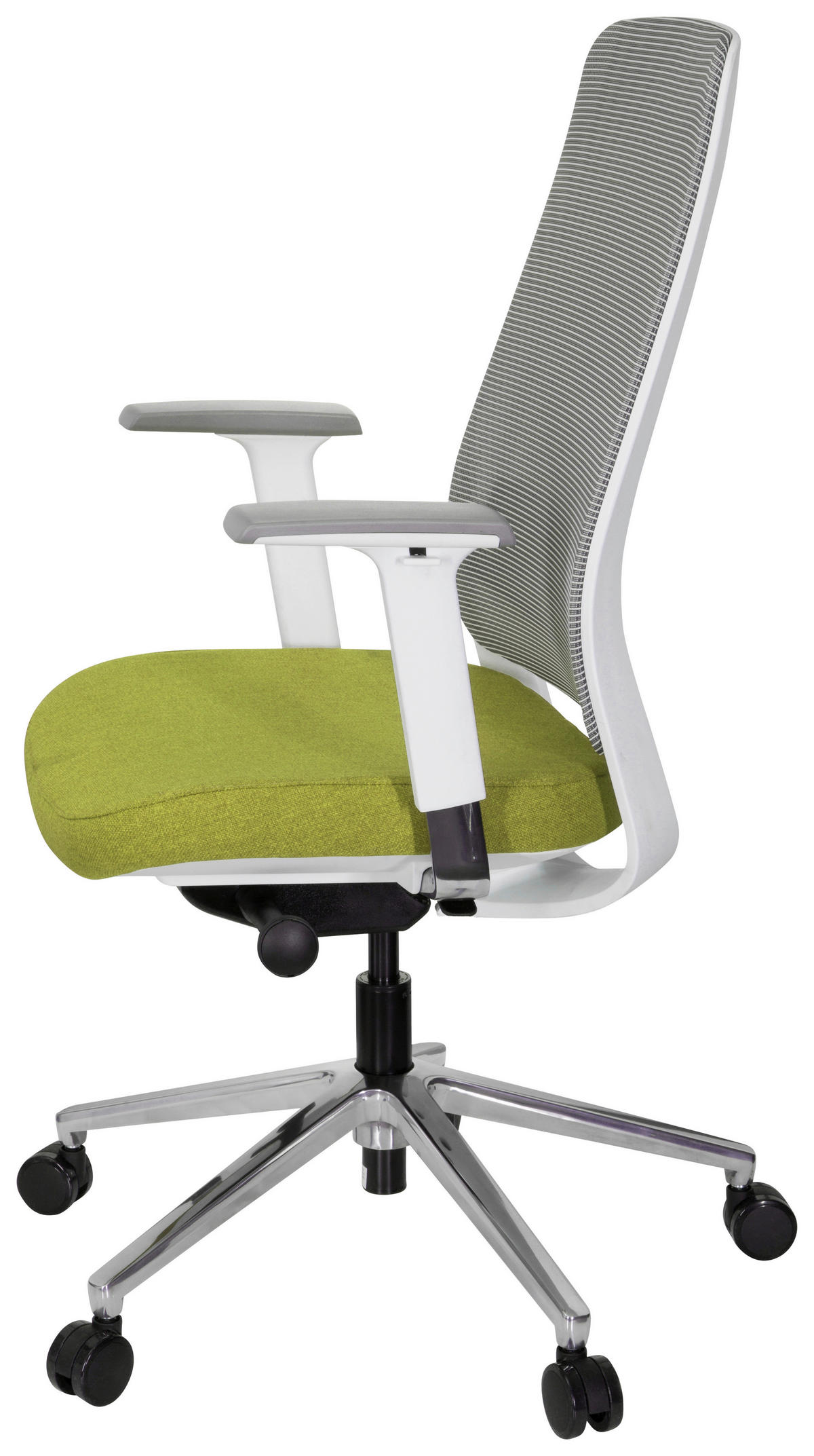 DREHSTUHL Netzbespannung, Flachgewebe Grau, Grün, Weiß  - Weiß/Grau, MODERN, Kunststoff/Textil (67/118/63cm) - MID.YOU