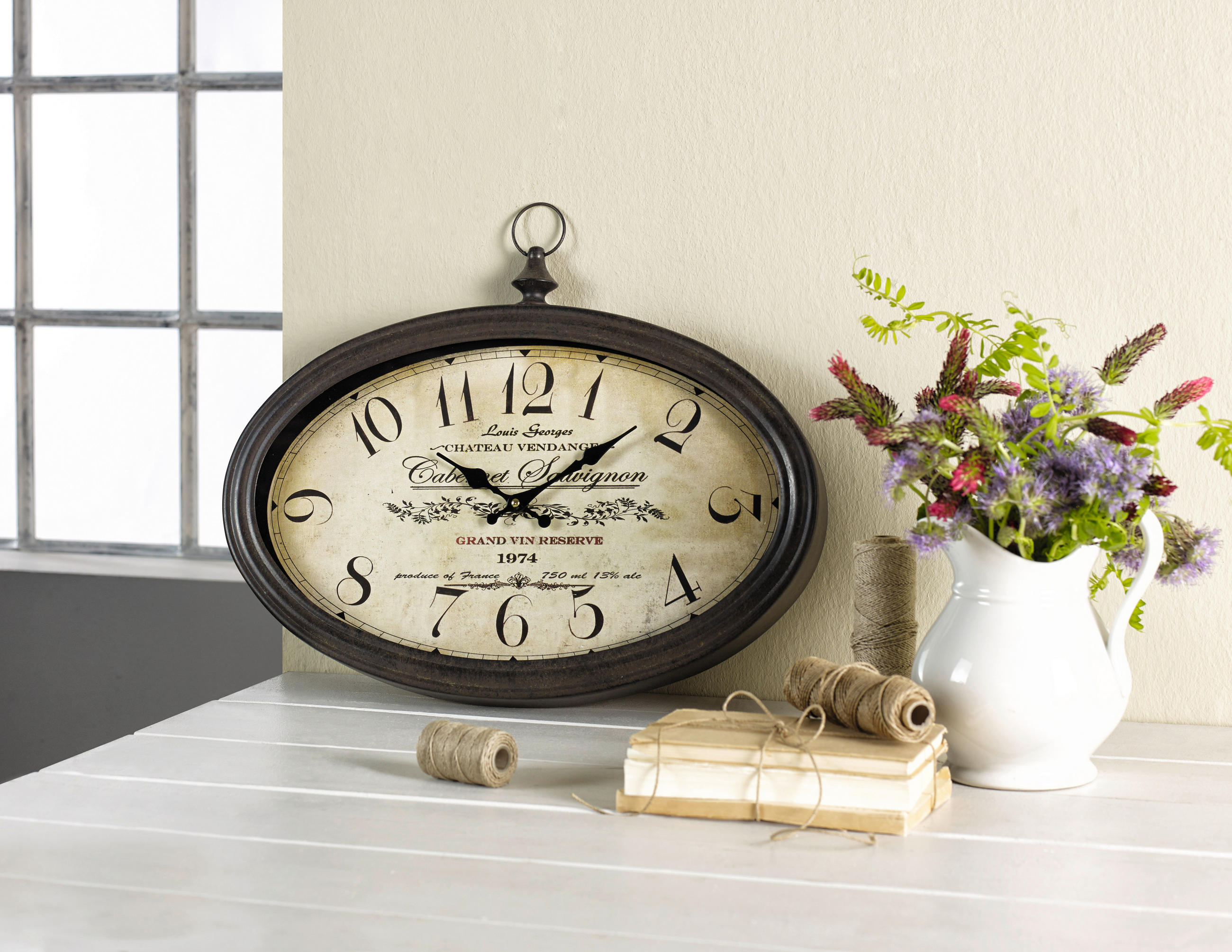NÁSTĚNNÉ HODINY, vícebarevná, 50/42/5 cm - vícebarevná, Lifestyle, kov/dřevo (50/42/5cm) - Ambia Home