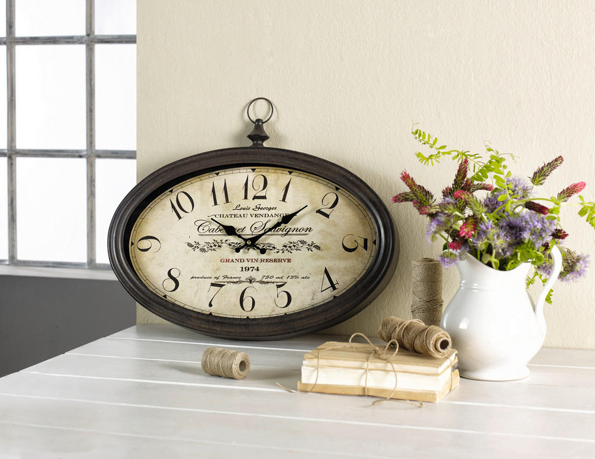 NÁSTĚNNÉ HODINY, vícebarevná, 50/42/5 cm - vícebarevná, Lifestyle, kov/dřevo (50/42/5cm) - Ambia Home