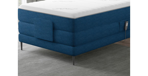 BOXSPRINGBETT 100/200 cm  in Royalblau  - Royalblau/Schwarz, Natur, Textil/Metall (100/200cm) - Esposa