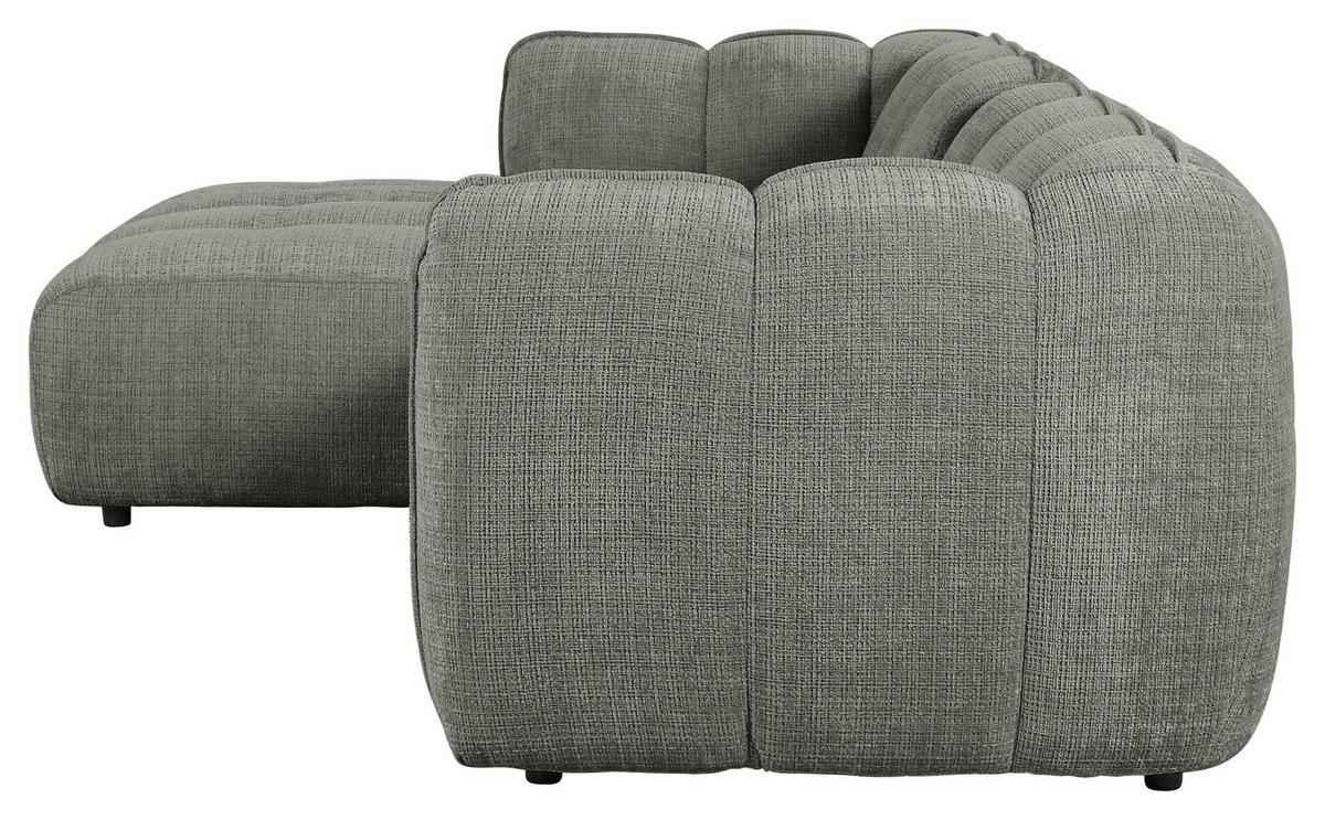 HÖRNSOFFA i chenille mörkgrå  - mörkgrå/svart, Klassisk, textil/plast (172/272cm) - MID.YOU