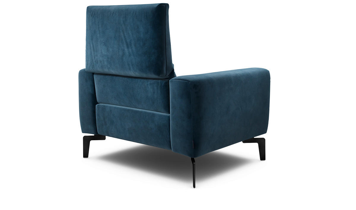 SESSEL Samt Dunkelblau    - Schwarz/Dunkelblau, Design, Textil/Metall (110/85/86-94cm) - SENSOO