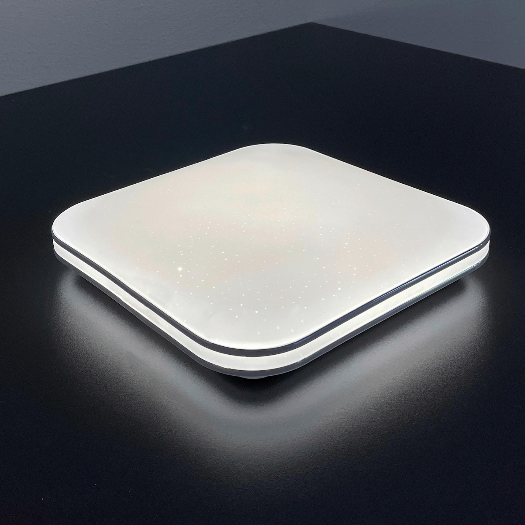 LED-DECKENLEUCHTE     - Weiss Hochglanz/Chromfarben, Konventionell, Glas (34/34cm) - Fischer & Honsel