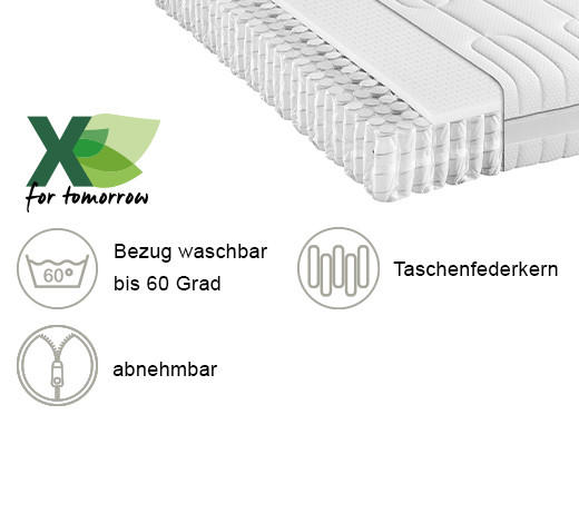 TASCHENFEDERKERNMATRATZE 100/200 cm Höhe ca. 23 cm  - Basics, Textil (100/200cm) - Novel