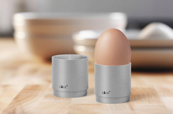 EIERBECHERSET Metall 2-teilig  - Edelstahlfarben, KONVENTIONELL, Metall (4,5/4,6cm) - Zack
