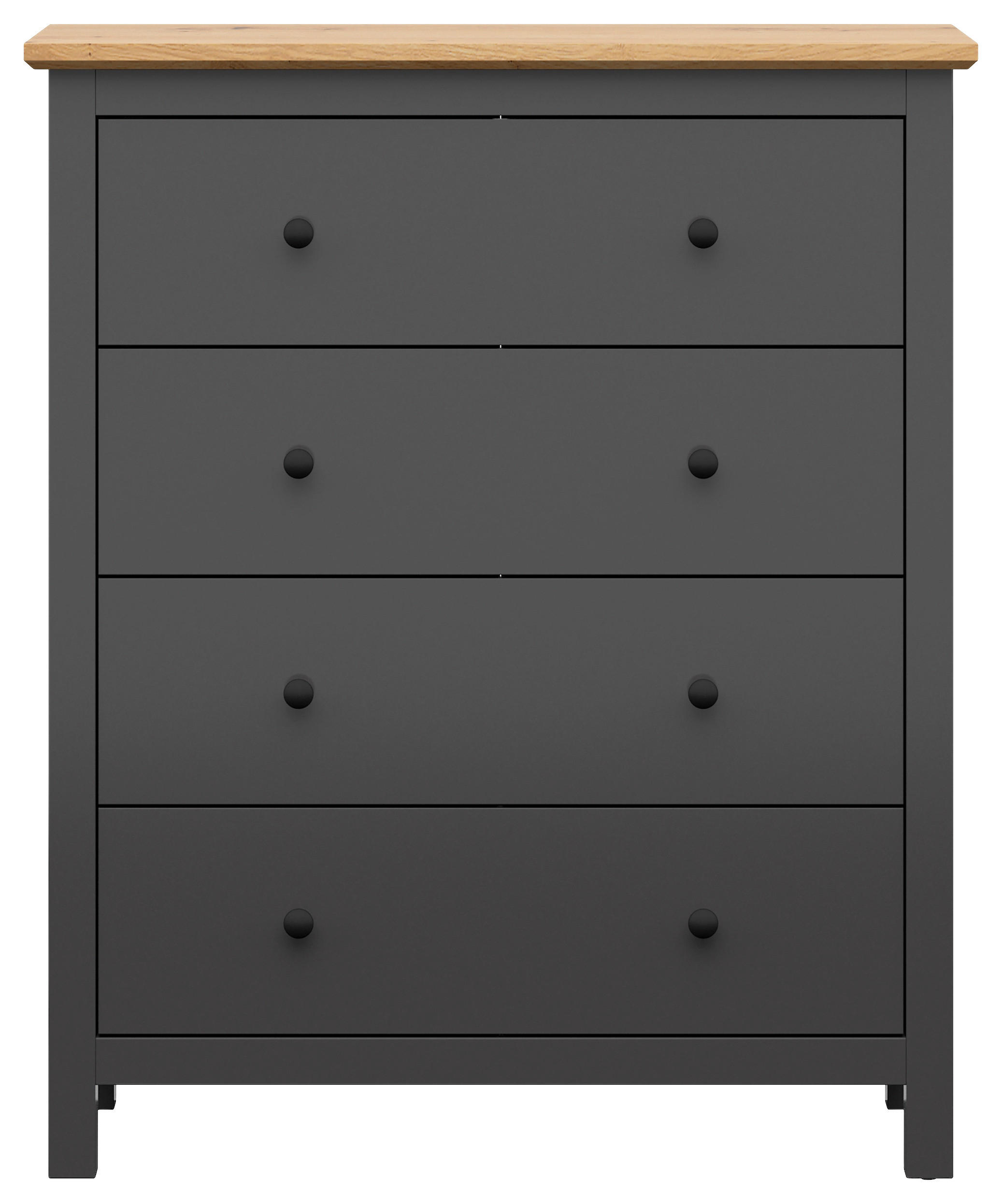 Thumbnail - Kommode, Graphit, Eiche Artisan, Kunststoff, 4 Schubladen, 101x120x44 cm, Wohnzimmer, Kommoden & Sideboards, Kommoden