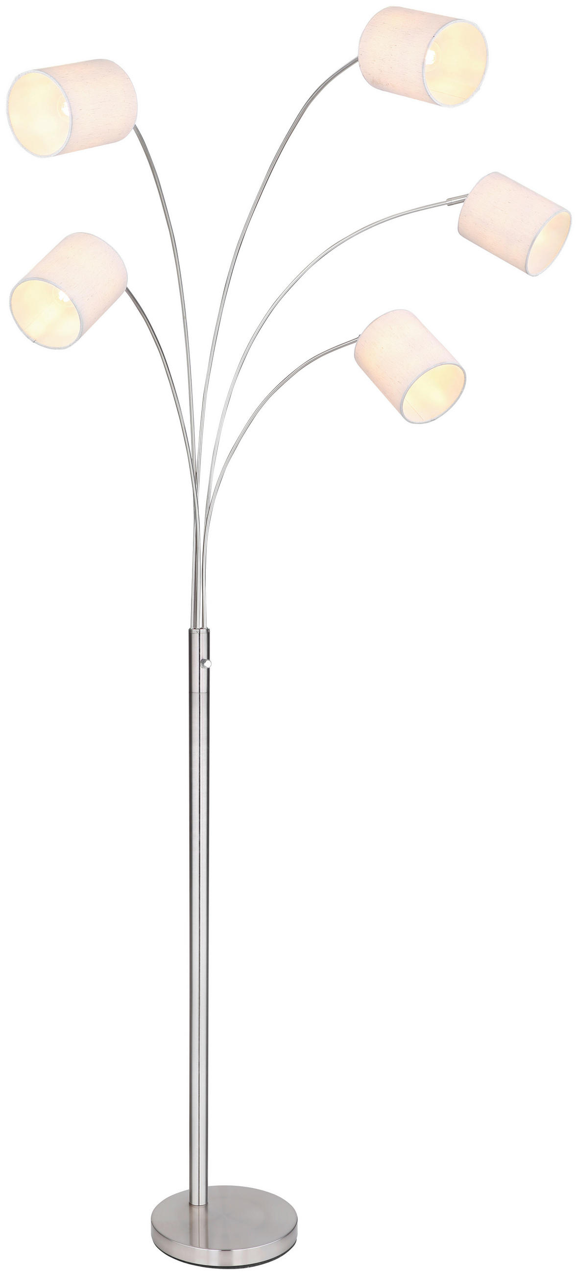 STOJACÍ LAMPA, 204 cm - pískové barvy/barvy niklu, Lifestyle, kov/textil (204cm) - Novel