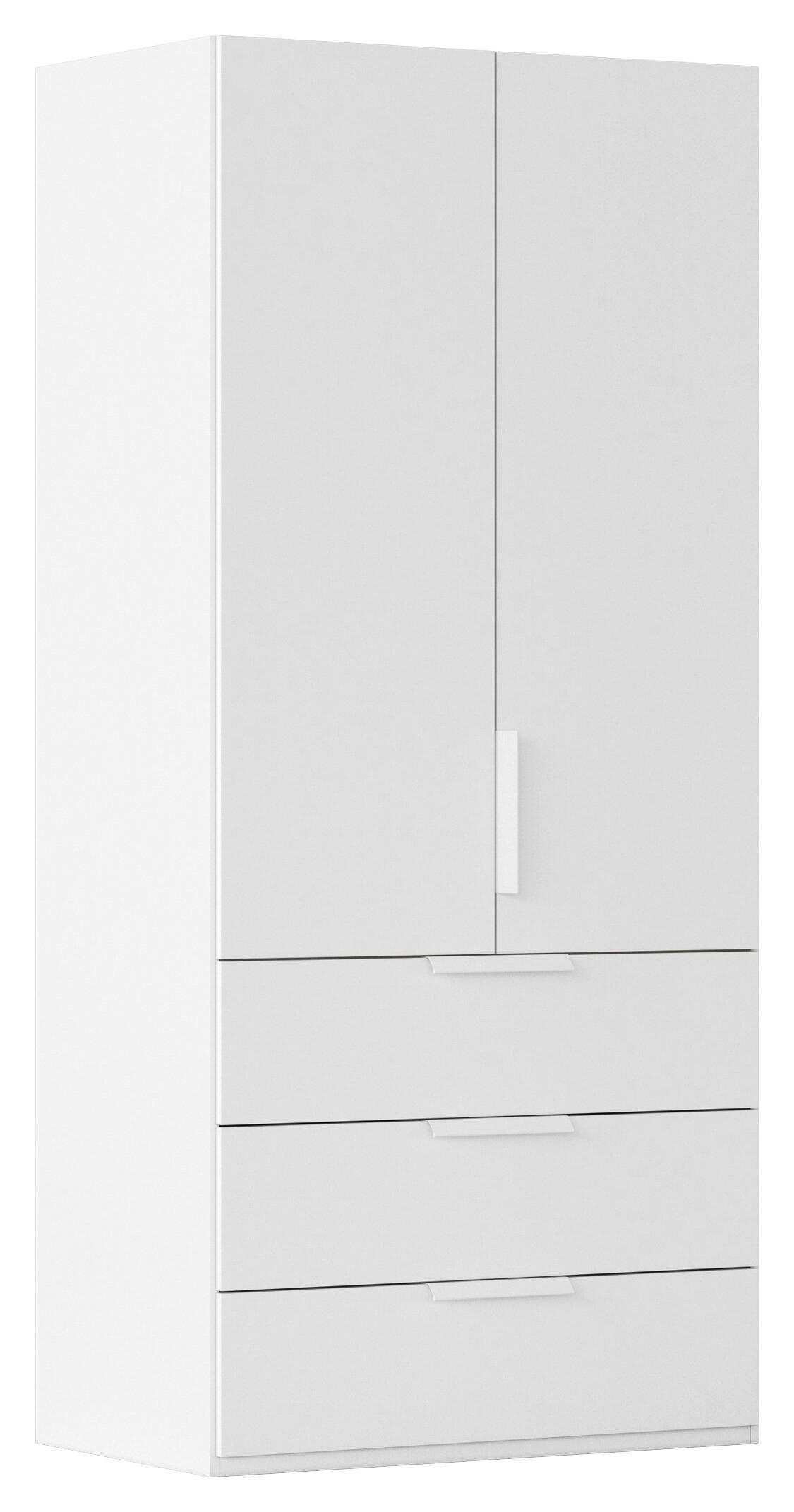 DREHTÜRENSCHRANK 101/223/61 cm,  in Weiß, 2-türig  - Weiß, Basics, Holzwerkstoff/Metall (101/223/61cm) - Novel
