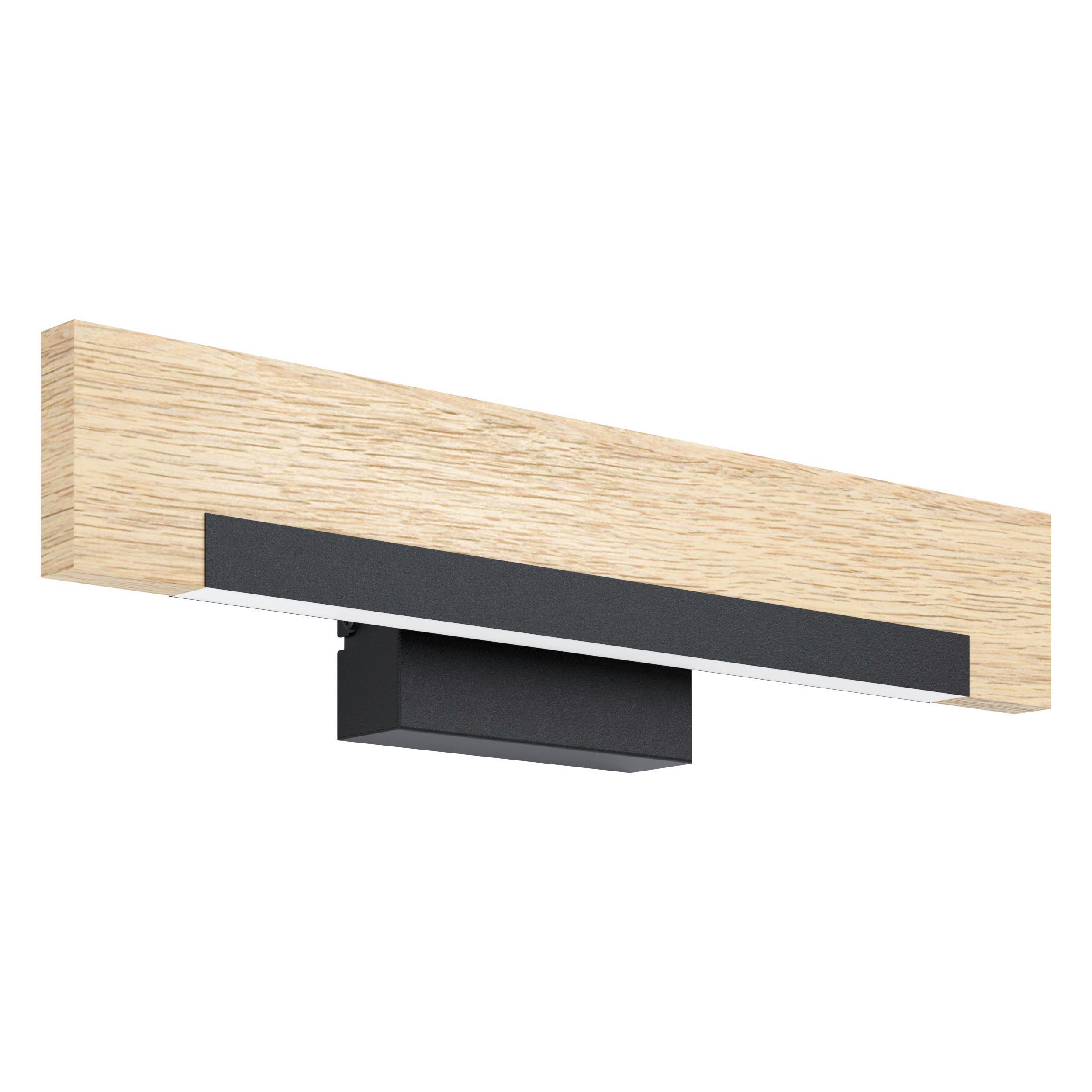 LED-WANDLEUCHTE CAMACHO 44/10,5/7,5 cm   - Schwarz/Weiß, Natur, Holz/Kunststoff (44/10,5/7,5cm)