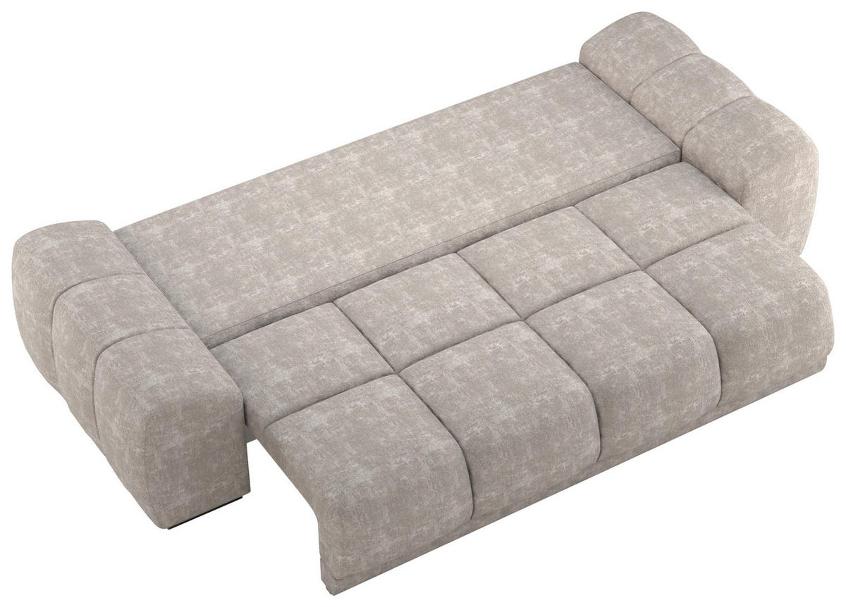 BIGSOFA Chenille Grau  - Schwarz/Grau, KONVENTIONELL, Kunststoff/Textil (266/89/104cm) - Carryhome