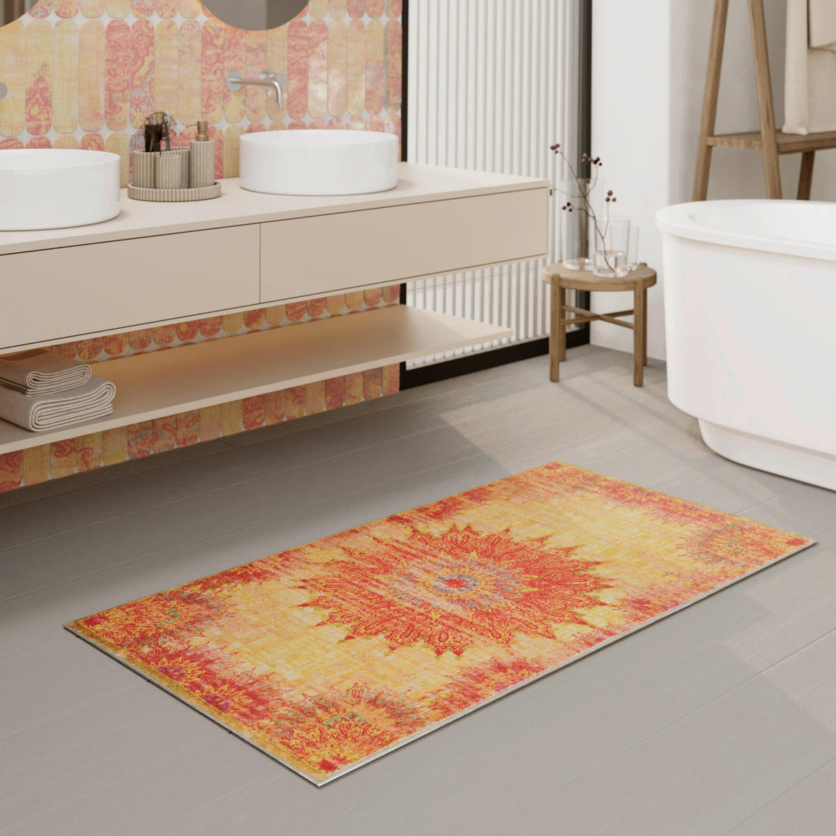 BADTEPPICH Gelb 60/100 cm  - Gelb, Basics, Kunststoff/Textil (60/100cm) - WECON HOME