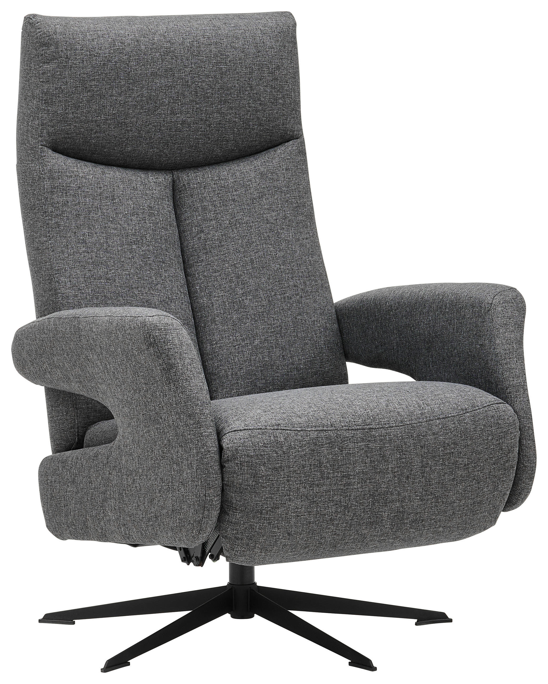 RELAXSESSEL Webstoff Relaxfunktion    - Anthrazit/Schwarz, Design, Textil/Metall (74/105/82cm) - Welnova