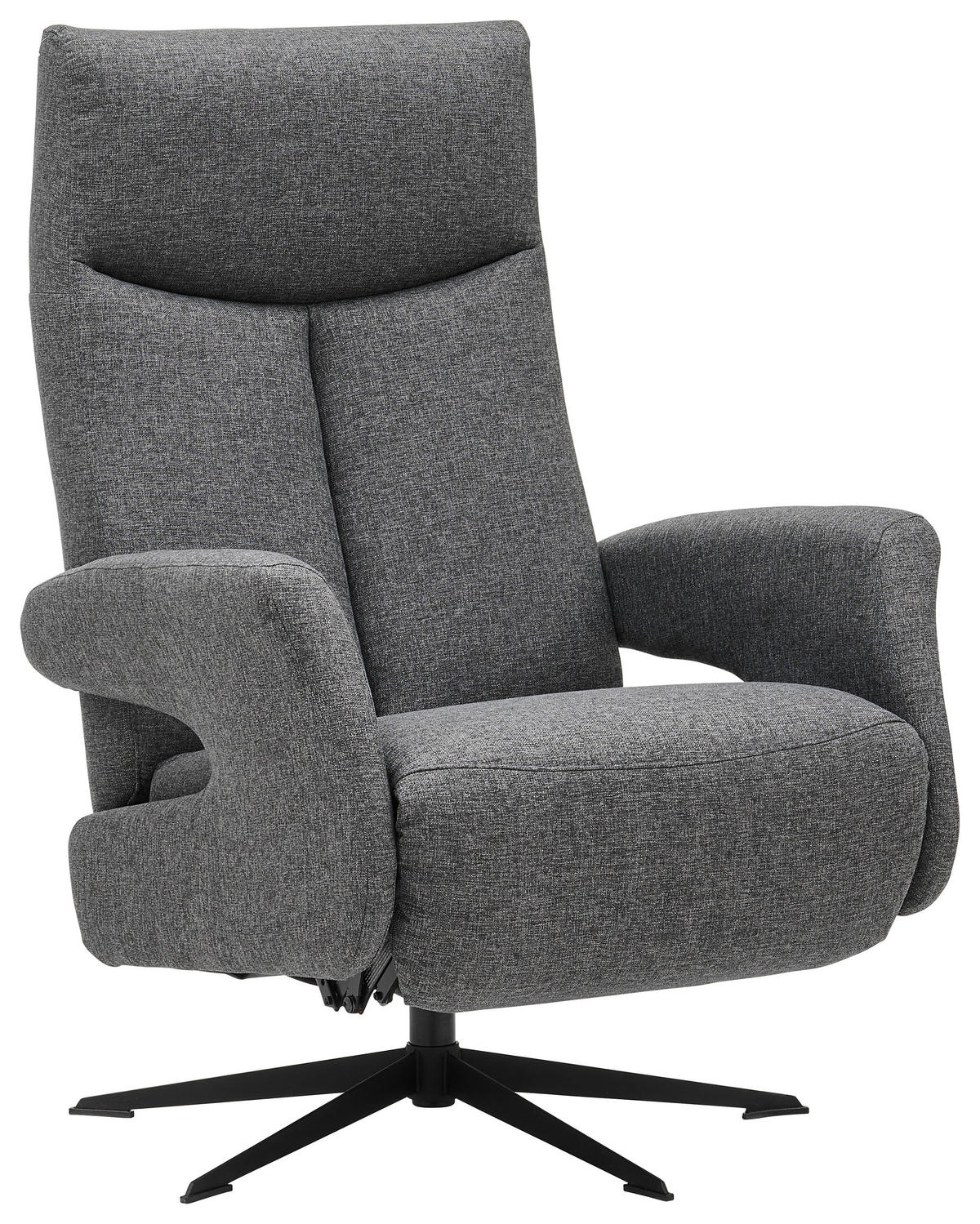 RELAXSESSEL in Textil Anthrazit  - Anthrazit/Schwarz, Design, Textil/Metall (74/105/82cm)